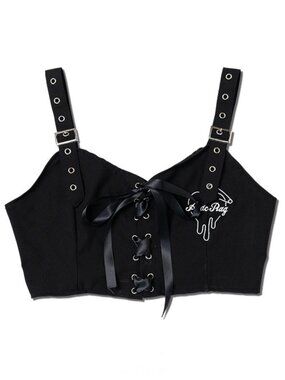 NEW ACDC RAG Drip Heart Black Crop Top